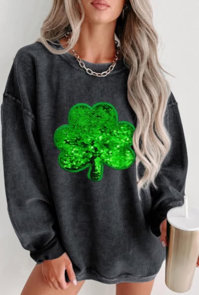 Sequins St Patrick corded sweatshirt