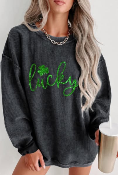 Sequins St Patrick corded sweatshirt